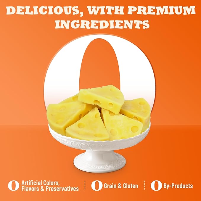 14.1oz Pumpkin Cheese Dog Treats, High-Protein Natural Chewy Training Snacks for Digestive & Calcium Support