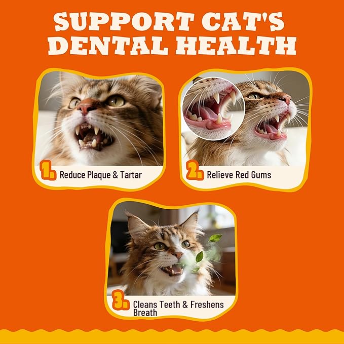 9 oz Chicken Flavor Cat Dental Treats, Dental & Breath Support, Training Treats for Indoor Cats
