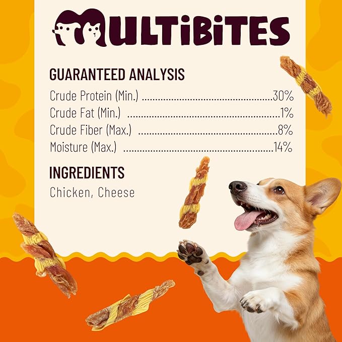 5.29 oz Chicken Cheese Dog Jerky, Grain-Free Natural Healthy Training Treats for All Dogs