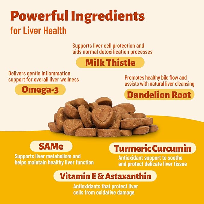 330 Count Canine Liver Care Chews, Milk Thistle & Turmeric with Silymarin, Daily Nutritional Support for Digestive, Gut and Immune Wellness