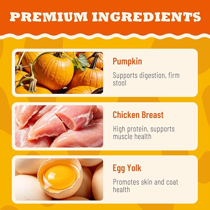 Pumpkin Dog Treats for Sensitive Stomachs, Limited Ingredient Crunchy Chicken Biscuits, Healthy Training Snacks for Puppies, Small Medium & Large Breeds, 25 oz