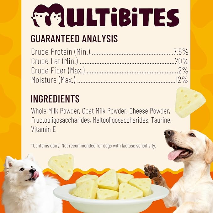 8.15oz Cheese Dog Treats with Taurine, Prebiotics & Vitamin E, Grain Free Soft Chewy Snacks for Digestive & Immune Support