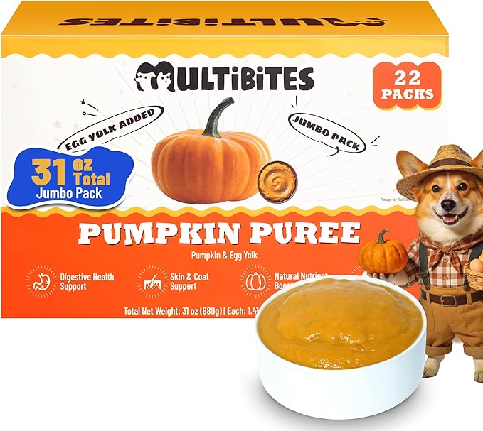 31oz Premium Pumpkin Puree for Cats & Dogs, Natural Fiber Supplement for Digestive Support & Sensitive Stomach Support, Ideal Food Topper for Kittens, Puppies & All Pets