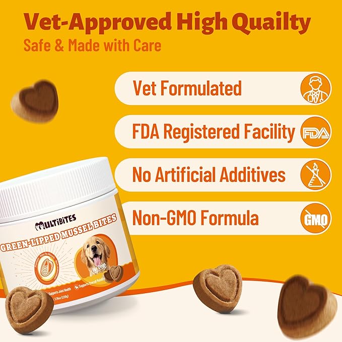 330 Ct Dog Green-Lipped Mussel Chews, Natural Wellness Formula with MSM, Omega-3 & Vitamin E, Daily Care for Hip, Joint and Mobility