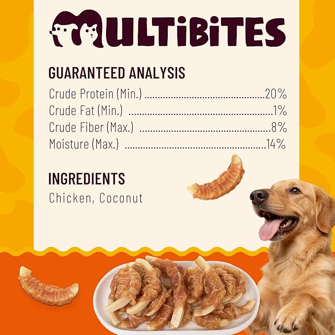 Chicken Wrapped Coconut Dog Treats, Healthy Training Snacks for Small & Medium Dogs, 3.53 oz