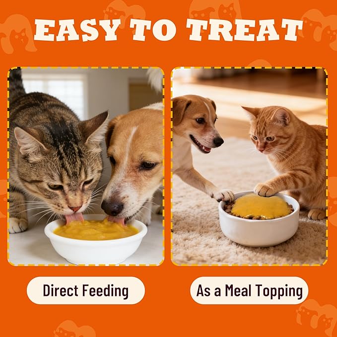 15.5oz Premium Pumpkin Puree for Cats & Dogs, Natural Fiber Supplement Food Topper for Kittens & Puppies 未标sku