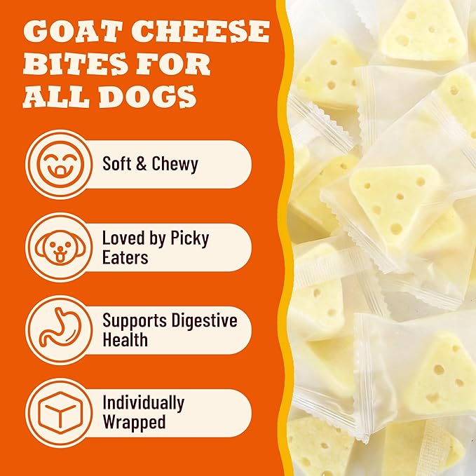 8.15oz Cheese Dog Treats with Taurine, Prebiotics & Vitamin E, Grain Free Soft Chewy Snacks for Digestive & Immune Support