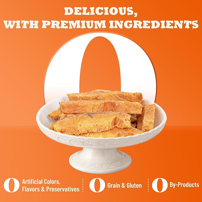 14.1oz Freeze Dried Salmon Dog Treats, Single Ingredient with Wild Caught Salmon & Omega-3, High Protein Grain-Free Training Treats & Food Toppers for Puppies