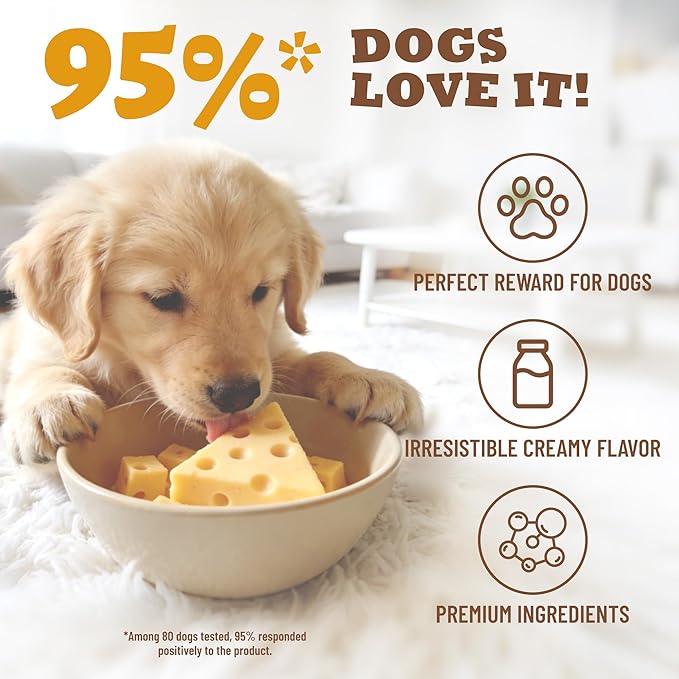 14.1oz Cheese Bites for Dogs, High-Protein Chewy Natural Training Treats for Digestive & Immune Support