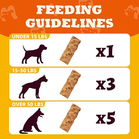 7.4 oz Natural Chicken & Pumpkin Energy Bars for Dogs, Healthy Training Treats with Digestive Support & Vitamins