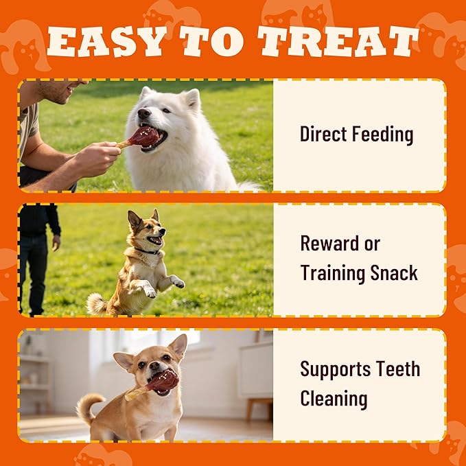 Chicken Wrapped Rawhide Chews for Dogs, Chicken Leg Shaped with Sesame, Long Lasting High Protein Dog Snacks, Gentle Oral Care Chews for Teething Puppies and Adult Dogs, Training Reward Treats, 12 Count, 6.35 oz