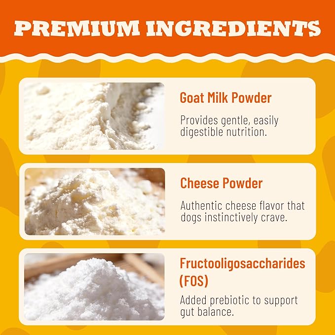8.15oz Cheese Dog Treats with Taurine, Prebiotics & Vitamin E, Grain Free Soft Chewy Snacks for Digestive & Immune Support