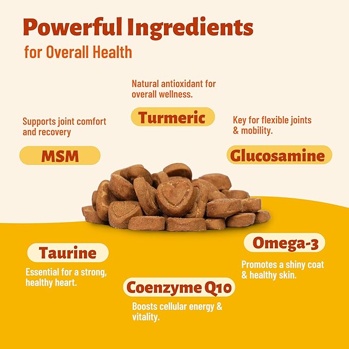330 Bites Dog Multivitamin Chewables | Taurine Glucosamine Omega 3 MSM 未标sku