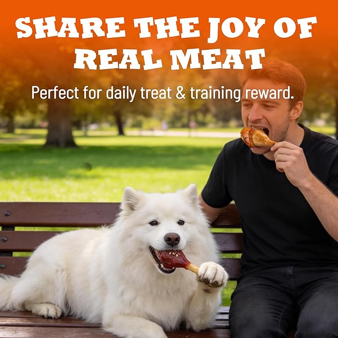 Chicken Wrapped Rawhide Chews for Dogs, Chicken Leg Shaped with Sesame, Long Lasting High Protein Dog Snacks, Gentle Oral Care Chews for Teething Puppies and Adult Dogs, Training Reward Treats, 12 Count, 6.35 oz