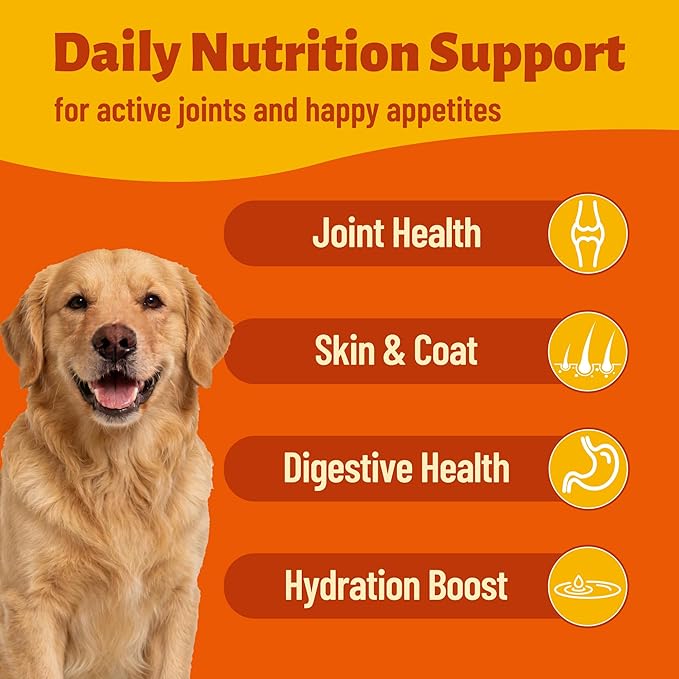 3.88oz 5X Collagen Powder for Dogs & Cats, Hip & Joint Supplement with MSM, Hyaluronic Acid & Marine Collagen, Supports Mobility, Skin & Coat Health, Chicken Flavor Food Topper