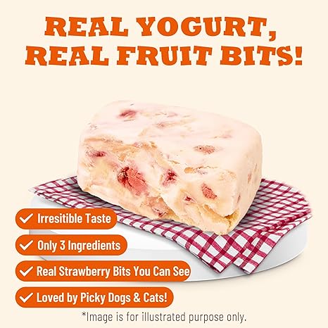 Freeze Dried Blueberry Yogurt Treats for Cats & Dogs, Crunchy High Protein Pet Snacks with Probiotics, Daily Digestive & Eye Wellness Support, Training Rewards and Food Toppers, 2.82 oz