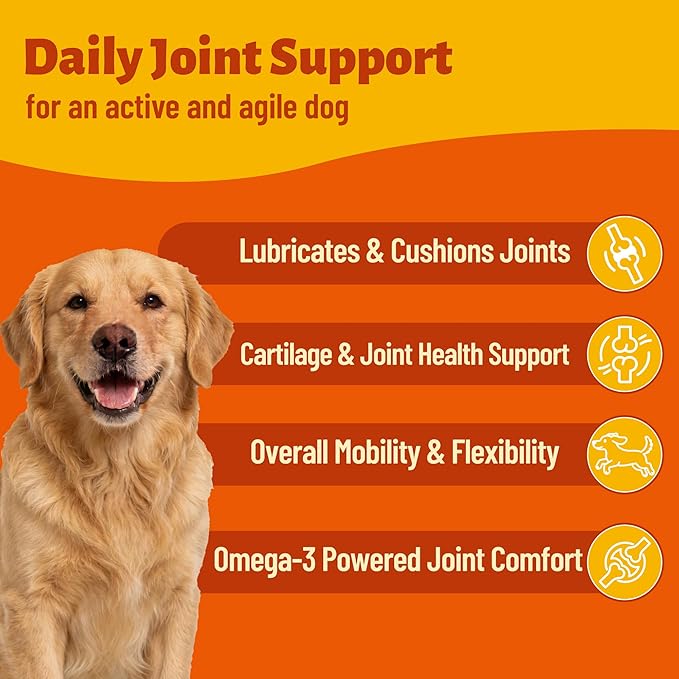 330 Ct Dog Green-Lipped Mussel Chews, Natural Wellness Formula with MSM, Omega-3 & Vitamin E, Daily Care for Hip, Joint and Mobility