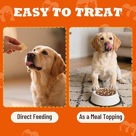 Pumpkin Treats for Cats & Dogs with Egg Yolk Creamy Core, Crunchy and Soft Texture Pet Snacks, Daily Skin & Coat and Gut Wellness Support, Ideal Training Rewards for Kittens and Indoor Cats, 13.05 oz