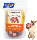 Real Duck & Cranberry Filled Roll Dog Treats, Beef Hide Dental Chews for Tartar Management, Puppy Training Snacks Suitable for All Dog Breeds, Small & Large Dogs, 14.1oz