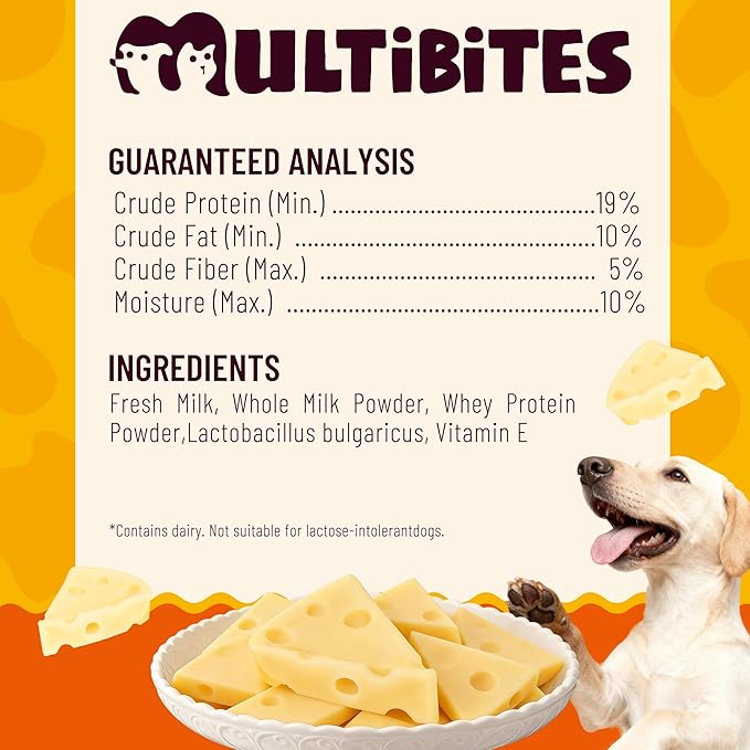 14.1oz Cheese Bites for Dogs, High-Protein Natural Chewy Training Treats for Digestive & Immune Support