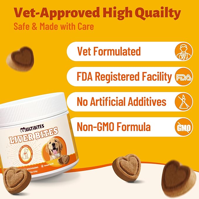 330 Count Canine Liver Care Chews, Milk Thistle & Turmeric with Silymarin, Daily Nutritional Support for Digestive, Gut and Immune Wellness