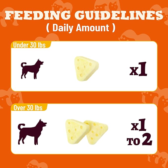 8.15oz Cheese Dog Treats with Taurine, Prebiotics & Vitamin E, Grain Free Soft Chewy Snacks for Digestive & Immune Support