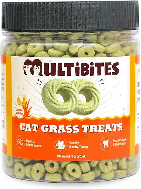 Catnip Flavor Cat Grass Treats 8 oz Hairball Control Healthy Cat Training Biscuits