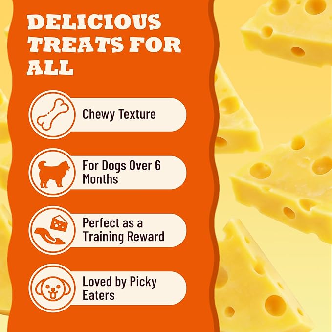 14.1oz Pumpkin Cheese Dog Treats, High-Protein Natural Chewy Training Snacks for Digestive & Calcium Support