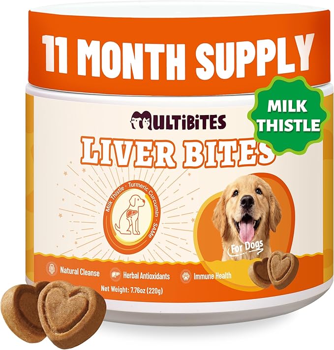 330 Count Canine Liver Care Chews, Milk Thistle & Turmeric with Silymarin, Daily Nutritional Support for Digestive, Gut and Immune Wellness