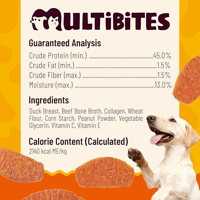 17.64oz Bulk Bag Duck Dog Treats, Duck Breast as First Ingredient, Healthy Training Snacks for Immune, Skin & Joint Support