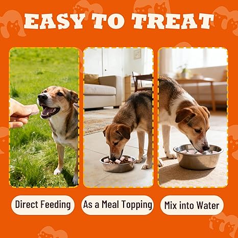 Freeze Dried Blueberry Yogurt Treats for Cats & Dogs, Crunchy High Protein Pet Snacks with Probiotics, Daily Digestive & Eye Wellness Support, Training Rewards and Food Toppers, 2.82 oz
