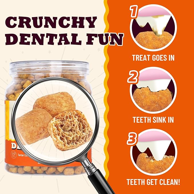 13.05oz Dental Treats for Cats & Small Dogs, Crunchy Chews to Help Freshen Breath & Support Tartar Control