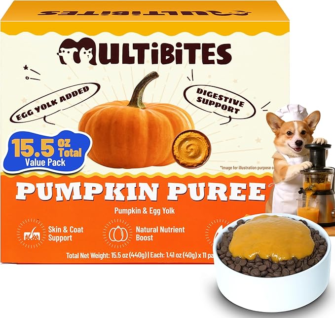 15.5oz Premium Pumpkin Puree for Cats & Dogs, Natural Fiber Supplement Food Topper for Kittens & Puppies 未标sku