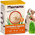 22 Tubes Lickable Cat Treats, Creamy Squeezable Cat Grass Snacks with Taurine & Vitamins, Hairball & Digestive Support