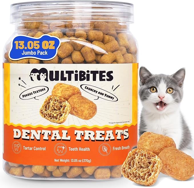 13.05oz Dental Treats for Cats & Small Dogs, Crunchy Chews to Help Freshen Breath & Support Tartar Control