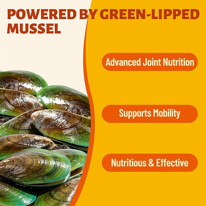 330 Ct Dog Green-Lipped Mussel Chews, Natural Wellness Formula with MSM, Omega-3 & Vitamin E, Daily Care for Hip, Joint and Mobility