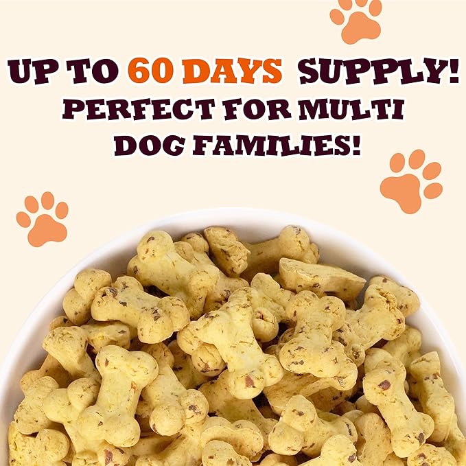 Pumpkin Dog Treats for Sensitive Stomachs, Limited Ingredient Crunchy Chicken Biscuits, Healthy Training Snacks for Puppies, Small Medium & Large Breeds, 25 oz