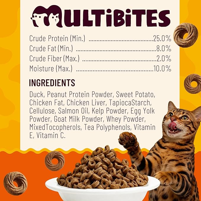 10.58 oz Chicken Flavor Duck Cat Treats, Muscle Support for Indoor Cats
