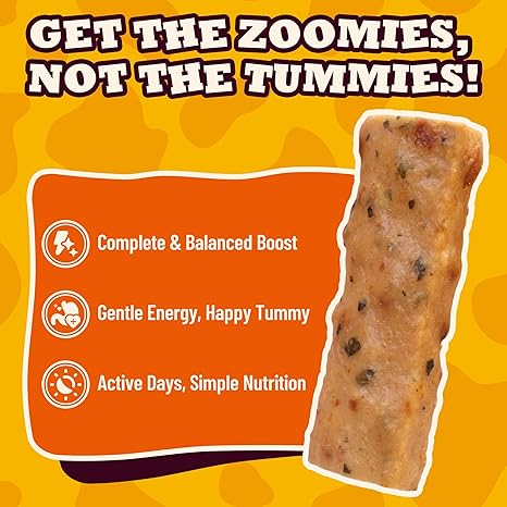 7.4 oz Natural Chicken & Pumpkin Energy Bars for Dogs, Healthy Training Treats with Digestive Support & Vitamins