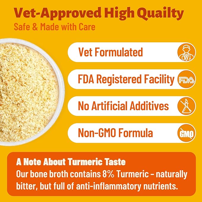3.88oz 5X Collagen Powder for Dogs & Cats, Hip & Joint Supplement with MSM, Hyaluronic Acid & Marine Collagen, Supports Mobility, Skin & Coat Health, Chicken Flavor Food Topper