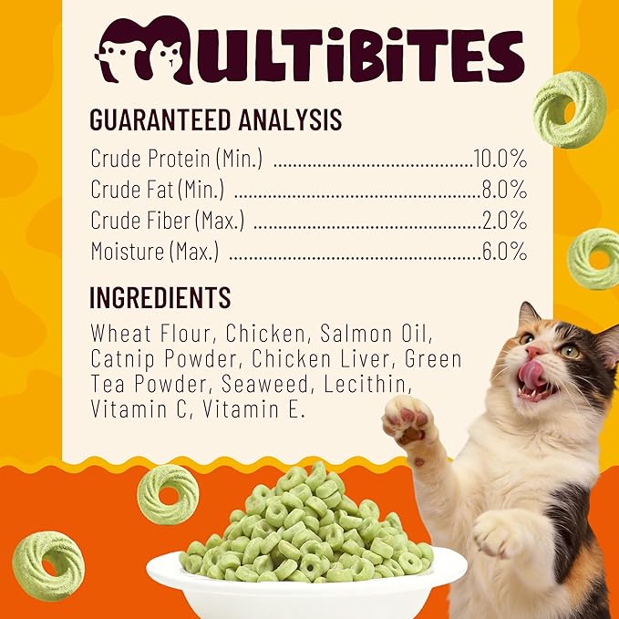 10.58 oz Catnip Cat Treats, Real Chicken & Vitamins, Teeth Cleaning Training Snacks for Indoor Cats