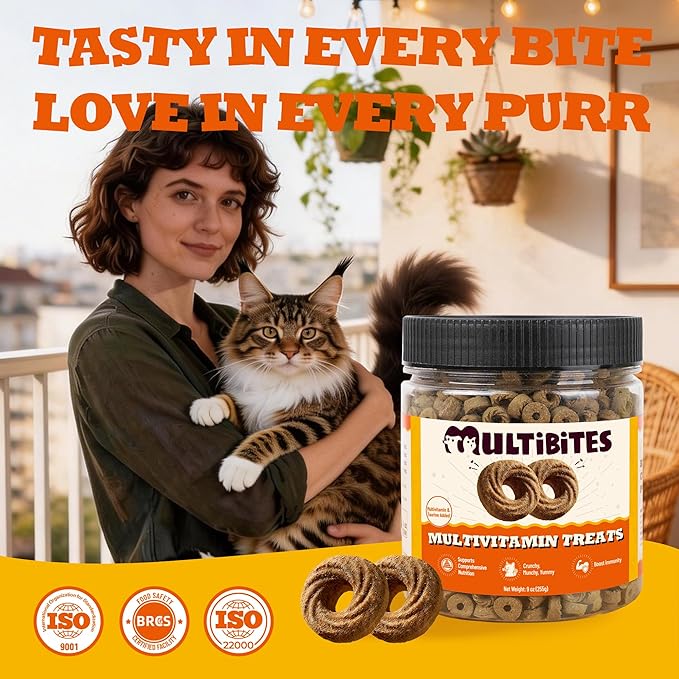 9 oz Cat Multivitamin Treats Vitamins for Cats Chicken Flavor Cat Training Treats Cat Treats for Indoor Cats