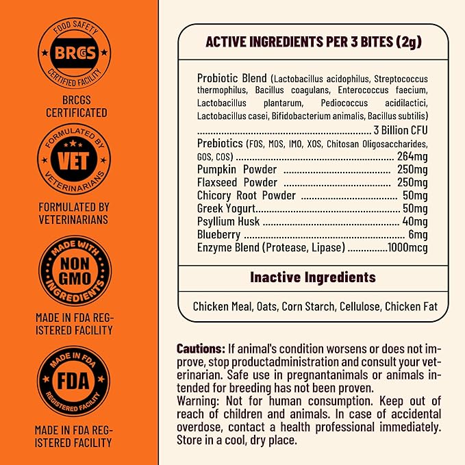 7.76oz 330 Bites Probiotics for Cats, with 9 Probiotic Strains & Prebiotics for Digestive Support, Taurine for Immune & Heart Support, for All Life Stages