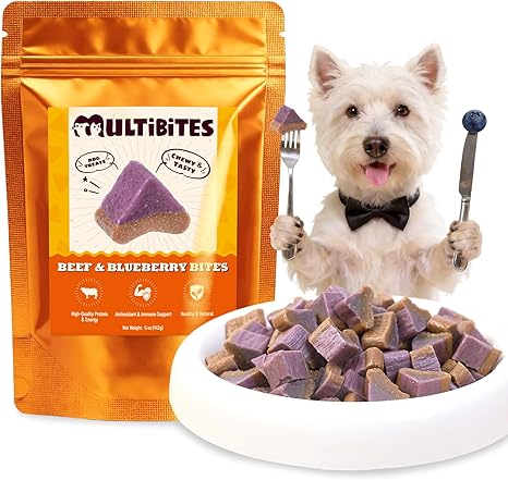 5 oz Beef & Blueberry Bites Soft Dog Treats, High Protein Chewy Training Treats with Antioxidant Support
