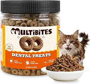 9 oz Chicken Flavor Cat Dental Treats, Dental & Breath Support, Training Treats for Indoor Cats