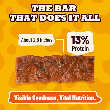 7.4 oz Natural Duck & Apple Energy Bars for Dogs, Healthy Training Treats with Digestive Support & Vitamins
