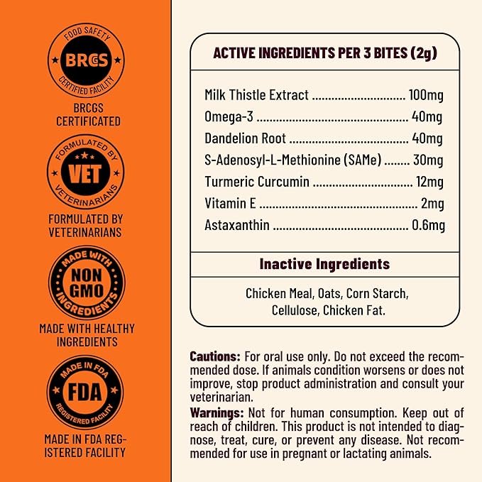 330 Count Canine Liver Care Chews, Milk Thistle & Turmeric with Silymarin, Daily Nutritional Support for Digestive, Gut and Immune Wellness