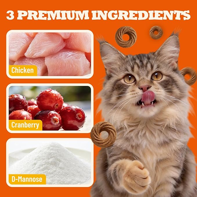 9 oz Chicken Flavor Cat Treats, Urinary & Kidney Support, Training Treats for Indoor Cats