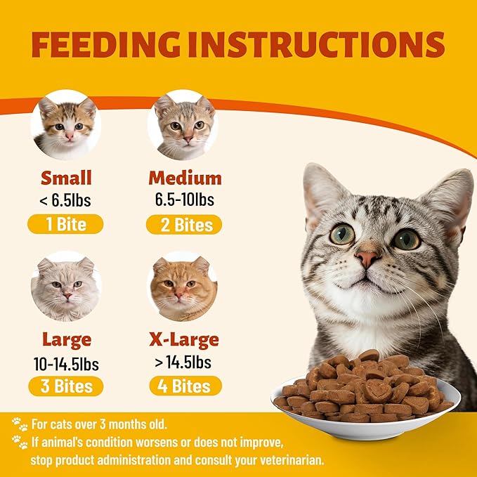 7.76oz Cat Daily Wellness Bites, with Colostrum, Lysine, Taurine and Probiotics, for Immune, Skin, Coat and Digestive Support