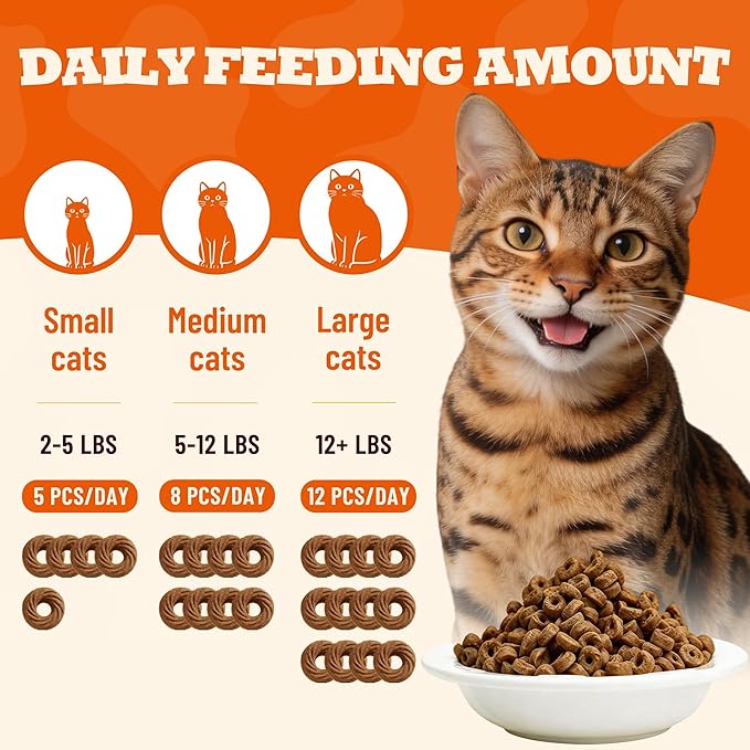 10.58 oz Crunchy Chicken Cat Treats, Chicken Liver & Salmon Oil & Vitamin C, Dental Care Training Snacks for Indoor Cats